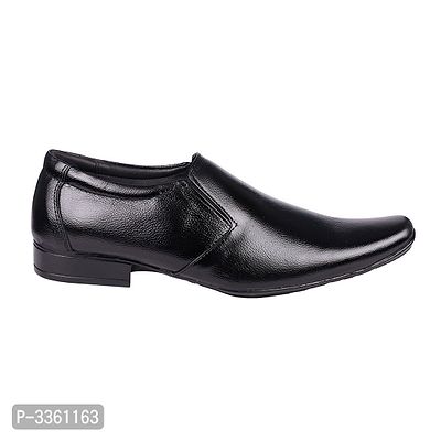 Genuine Leather Men's Formal Black Slip On Shoes-thumb2