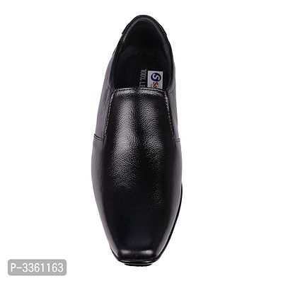 Genuine Leather Men's Formal Black Slip On Shoes-thumb4
