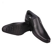 Black Solid Synthetic Slip on Formal Shoes-thumb3