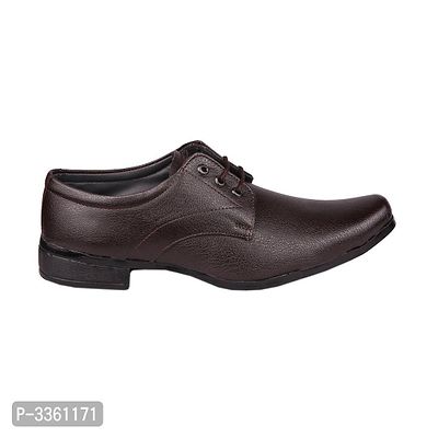 Brown Solid Synthetic Leather Slip on Formal Shoes-thumb2