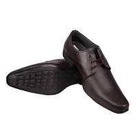 Brown Solid Synthetic Leather Slip on Formal Shoes-thumb3