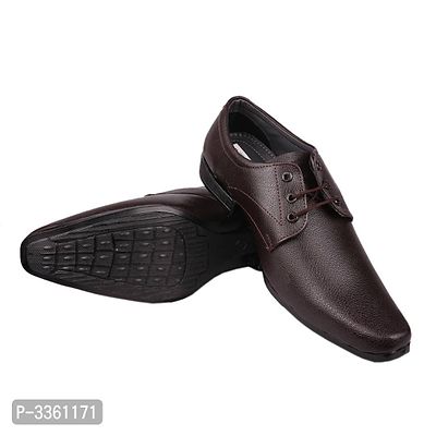 Brown Solid Synthetic Leather Slip on Formal Shoes-thumb4