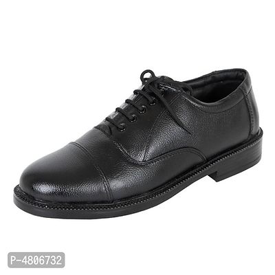 Somugi Genuine Leather Black Lace up Oxford Shoes for Men and Boys-thumb0