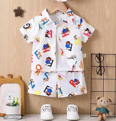 Fabulous Multicoloured Printed Shirts with Shorts For Boys and Girls-thumb0