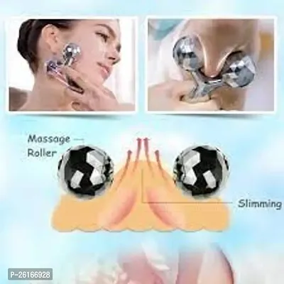 Facial Massage For Relaxation And Slimming Skin Tighten Wrinkle Remover Tool For Women And Men (3D Silver)-thumb0