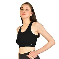 Kopykat Women's Non Padded Wire Free Fourway Lycra Sports Bra (kop-bra-12_Black_Large)-thumb2