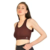 Kopykat Women's Non Padded Wire Free Fourway Lycra Sports Bra (kop-bra-12_Wine Red_Small)-thumb1