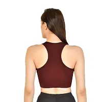 Kopykat Women's Non Padded Wire Free Fourway Lycra Sports Bra (kop-bra-12_Wine Red_Small)-thumb3