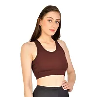 Kopykat Women's Non Padded Wire Free Fourway Lycra Sports Bra (kop-bra-12_Wine Red_Small)-thumb2