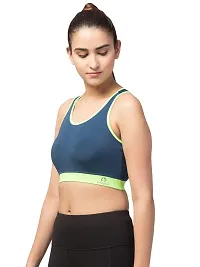 Kopykat Women's Non Padded Wire Free Fourway Lycra Sports Bra (kop-bra-14_Airforce Blue_Small)-thumb2