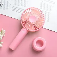 INTROTECH - Mini Fan Portable Hand Fan with Powerful Brushless Motor - Portable, Lightweight,3 Speeds,USB Rechargeable for Indoor and Outdoor Use by Women and Men Table Standing Base Included (Multic-thumb1