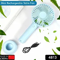 INTROTECH - Mini Fan Portable Hand Fan with Powerful Brushless Motor - Portable, Lightweight,3 Speeds,USB Rechargeable for Indoor and Outdoor Use by Women and Men Table Standing Base Included (Multic-thumb2