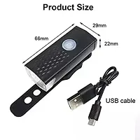 E-Shoppe USB Rechargeable Waterproof Cycle Light, High 300 Lumens Super Bright Headlight Black For CONNECT PRO-thumb2