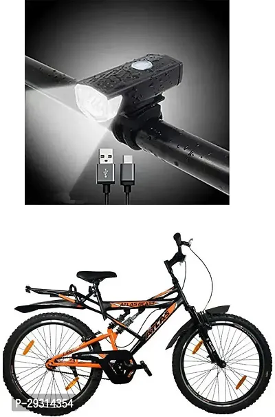 E-Shoppe USB Rechargeable Waterproof Cycle Light, High 300 Lumens Super Bright Headlight Black For Beast Triple ShotX 26T