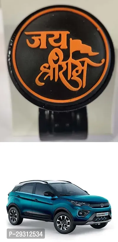 Car Steering Knob Shree Ram Black For Nexon-thumb0