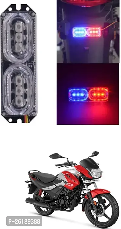 Bike/Scooty License Plate Brake Tail LED Police Red and Blue For Hero Passion Pro i3S-thumb0