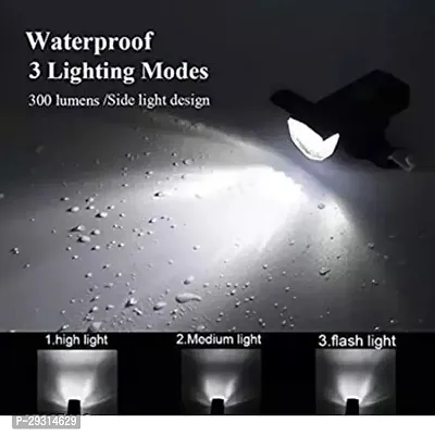 E-Shoppe USB Rechargeable Waterproof Cycle Light, High 300 Lumens Super Bright Headlight Black For Cybot-thumb4