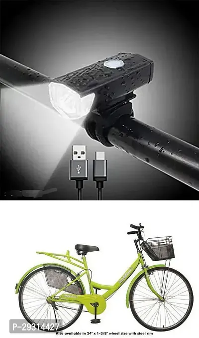 E-Shoppe USB Rechargeable Waterproof Cycle Light, High 300 Lumens Super Bright Headlight Black For GEM 26t