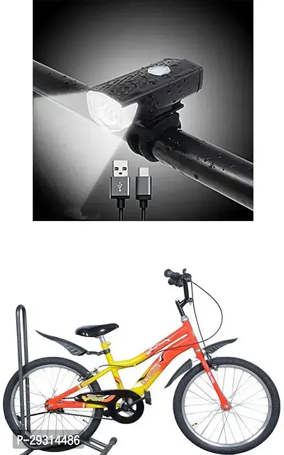 E-Shoppe USB Rechargeable Waterproof Cycle Light, High 300 Lumens Super Bright Headlight Black For PONY 20T-thumb0