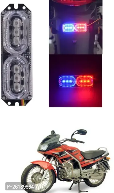 Bike/Scooty License Plate Brake Tail LED Police Red and Blue For Kinetic GF Lazer