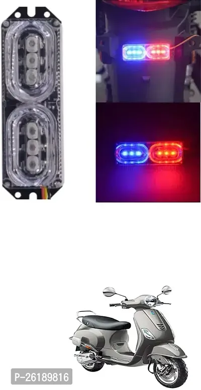 Bike/Scooty License Plate Brake Tail LED Police Red and Blue For Vespa Vespa VXL 125-thumb0