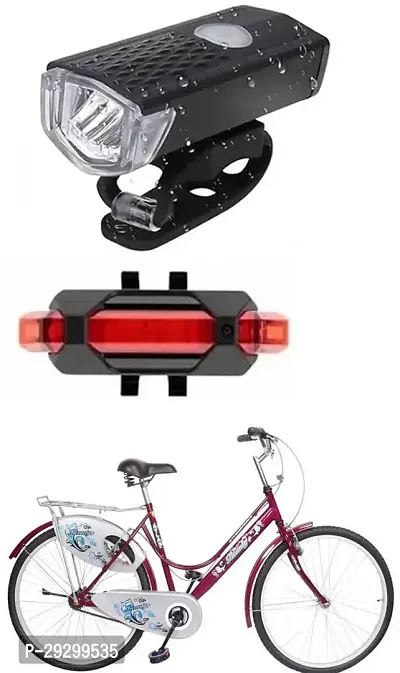 New Cycle Horn with USB Rechargeable Cycle Red Tail Light For BEAUTY PLUS 26T Cycle