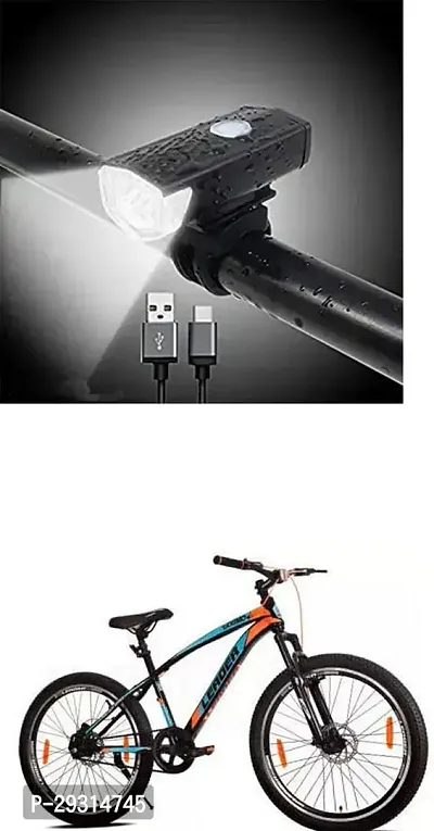 E-Shoppe USB Rechargeable Waterproof Cycle Light, High 300 Lumens Super Bright Headlight Black For Leader Taximo 26T with DD FS SS