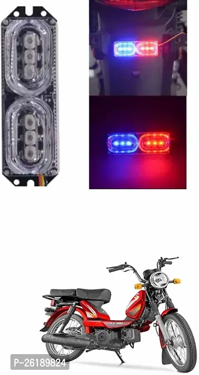 Bike/Scooty License Plate Brake Tail LED Police Red and Blue For TVS XL 100