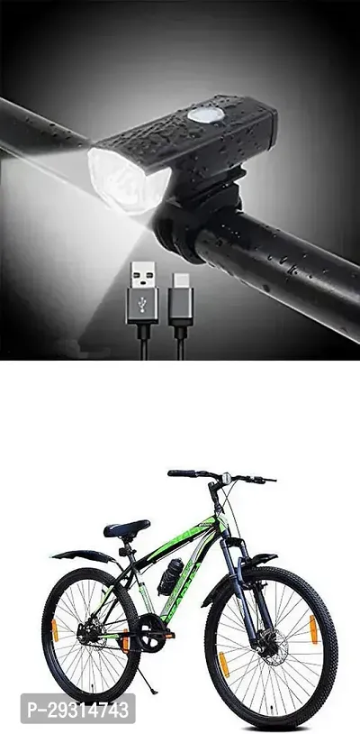 E-Shoppe USB Rechargeable Waterproof Cycle Light, High 300 Lumens Super Bright Headlight Black For Leader Stark 27