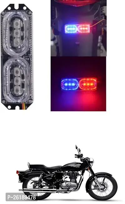 Bike/Scooty License Plate Brake Tail LED Police Red and Blue For Royal Enfield Standard 350