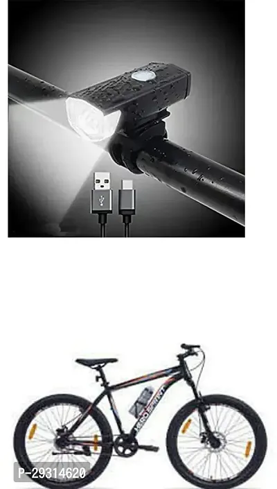 E-Shoppe USB Rechargeable Waterproof Cycle Light, High 300 Lumens Super Bright Headlight Black For COMPASS-thumb0