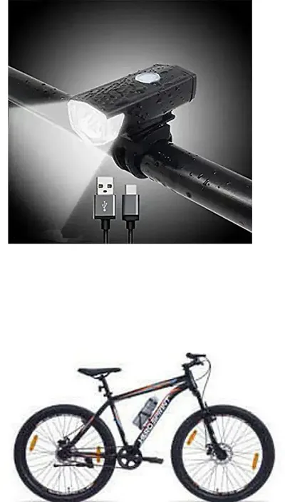 E-Shoppe USB Rechargeable Waterproof Cycle Light, High 300 Lumens Super Bright Headlight Black For COMPASS