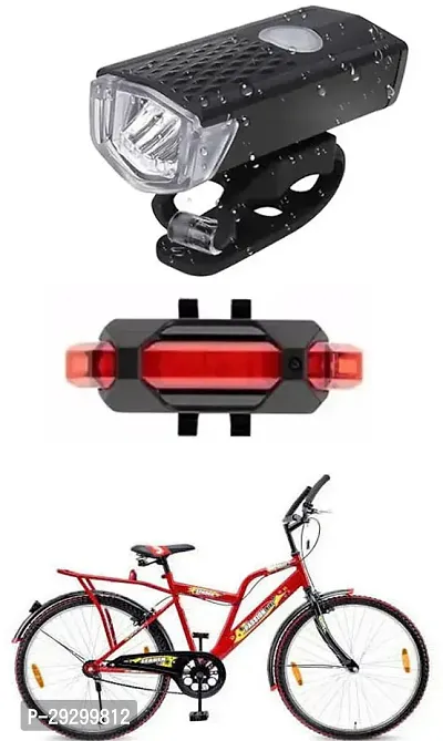 New Cycle Horn with USB Rechargeable Cycle Red Tail Light For Leader Passion Bike 24T Cycle