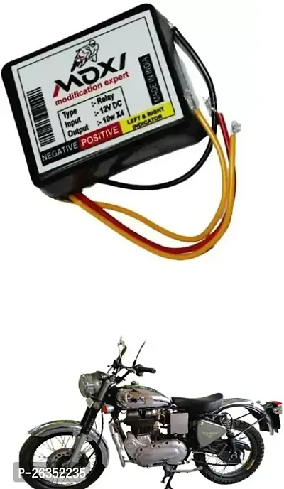 E-Shoppe Front Rear Hazard Relay Flasher Indicator Light for Royal Enfield Machismo 500-thumb0