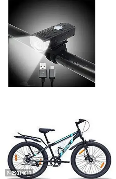 E-Shoppe USB Rechargeable Waterproof Cycle Light, High 300 Lumens Super Bright Headlight Black For COLT IBC 26T-thumb0