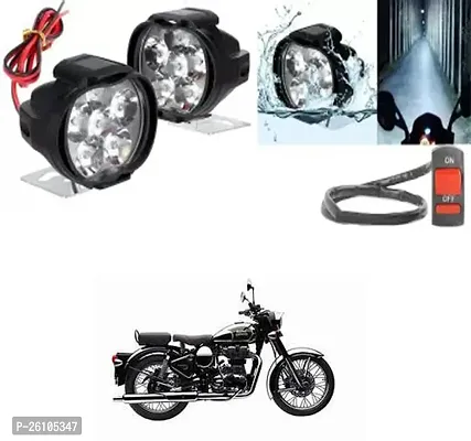 E-Shoppe 6 Led Fog Light For Royal Enfield Classic Chrome