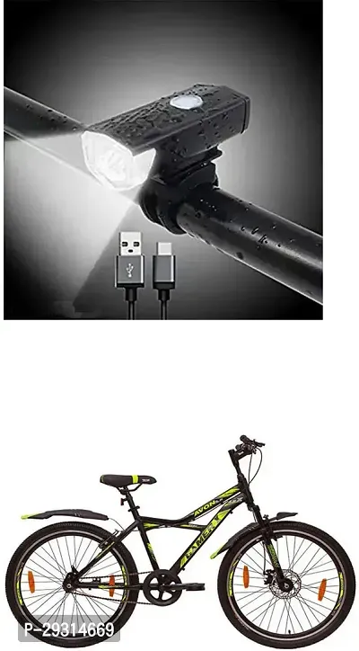 E-Shoppe USB Rechargeable Waterproof Cycle Light, High 300 Lumens Super Bright Headlight Black For GAMER X IBC 26T