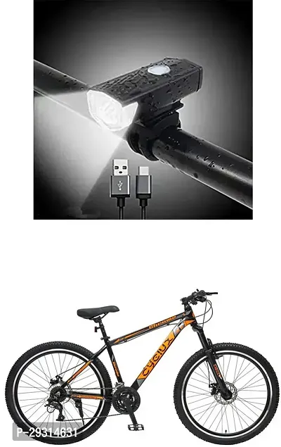 E-Shoppe USB Rechargeable Waterproof Cycle Light, High 300 Lumens Super Bright Headlight Black For CYCLUX CHROME