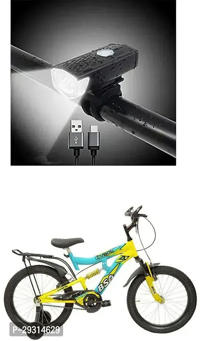 E-Shoppe USB Rechargeable Waterproof Cycle Light, High 300 Lumens Super Bright Headlight Black For Cybot