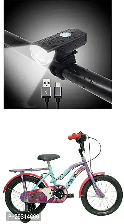 E-Shoppe USB Rechargeable Waterproof Cycle Light, High 300 Lumens Super Bright Headlight Black For Flutter