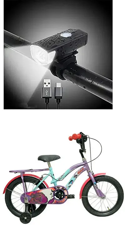 E-Shoppe USB Rechargeable Waterproof Cycle Light, High 300 Lumens Super Bright Headlight Black For Flutter