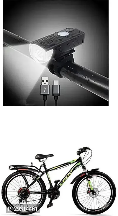 E-Shoppe USB Rechargeable Waterproof Cycle Light, High 300 Lumens Super Bright Headlight Black For LAVA PLUS 26T