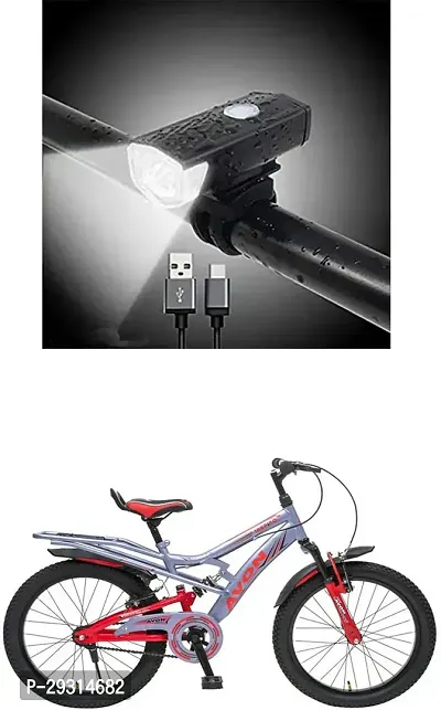 E-Shoppe USB Rechargeable Waterproof Cycle Light, High 300 Lumens Super Bright Headlight Black For INSPIRO 20T