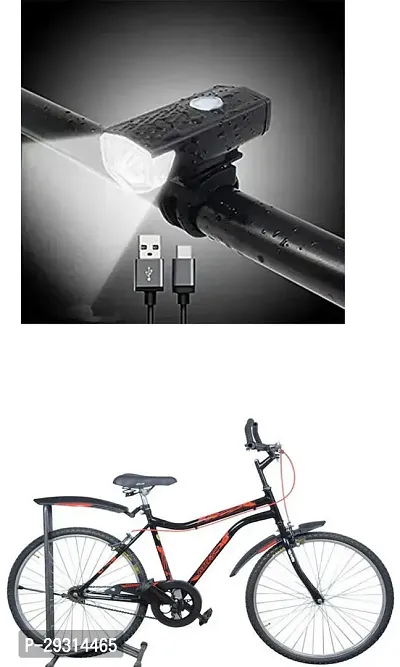 E-Shoppe USB Rechargeable Waterproof Cycle Light, High 300 Lumens Super Bright Headlight Black For LUKE 26T