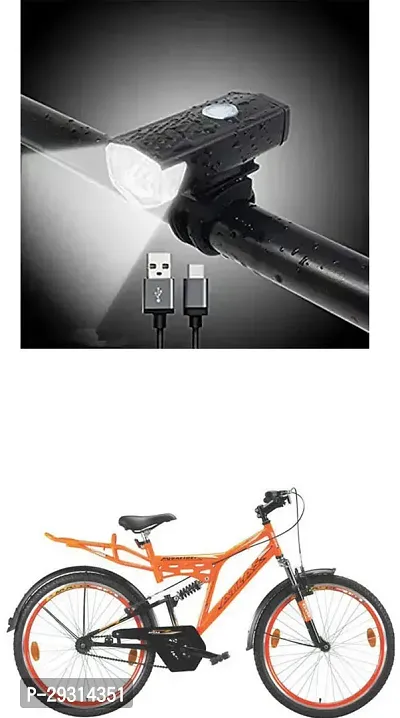 E-Shoppe USB Rechargeable Waterproof Cycle Light, High 300 Lumens Super Bright Headlight Black For Axton 26T