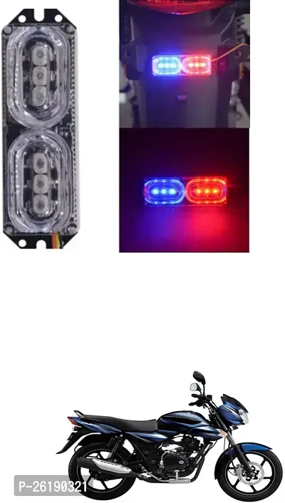 Bike/Scooty License Plate Brake Tail LED Police Red and Blue For Bajaj Discover 135-thumb0