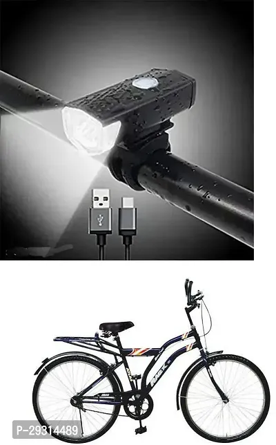 E-Shoppe USB Rechargeable Waterproof Cycle Light, High 300 Lumens Super Bright Headlight Black For RACE X IBC 26T