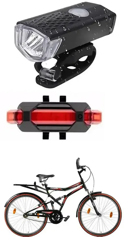 New Cycle Horn with USB Rechargeable Cycle Red Tail Light For Cooper DB 26T Cycle