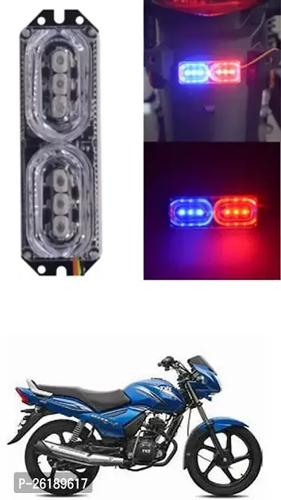 Bike/Scooty License Plate Brake Tail LED Police Red and Blue For TVS Star