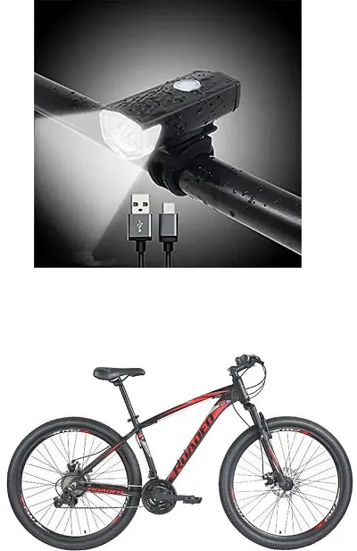 E-Shoppe USB Rechargeable Waterproof Cycle Light, High 300 Lumens Super Bright Headlight Black For Roadeo NFS